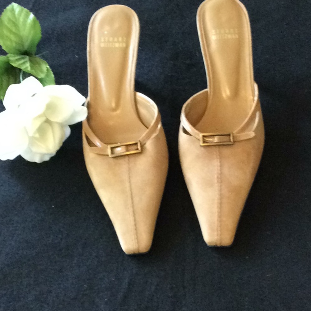 Stuart Weizmann Suede Mules Size 8 N - image 1